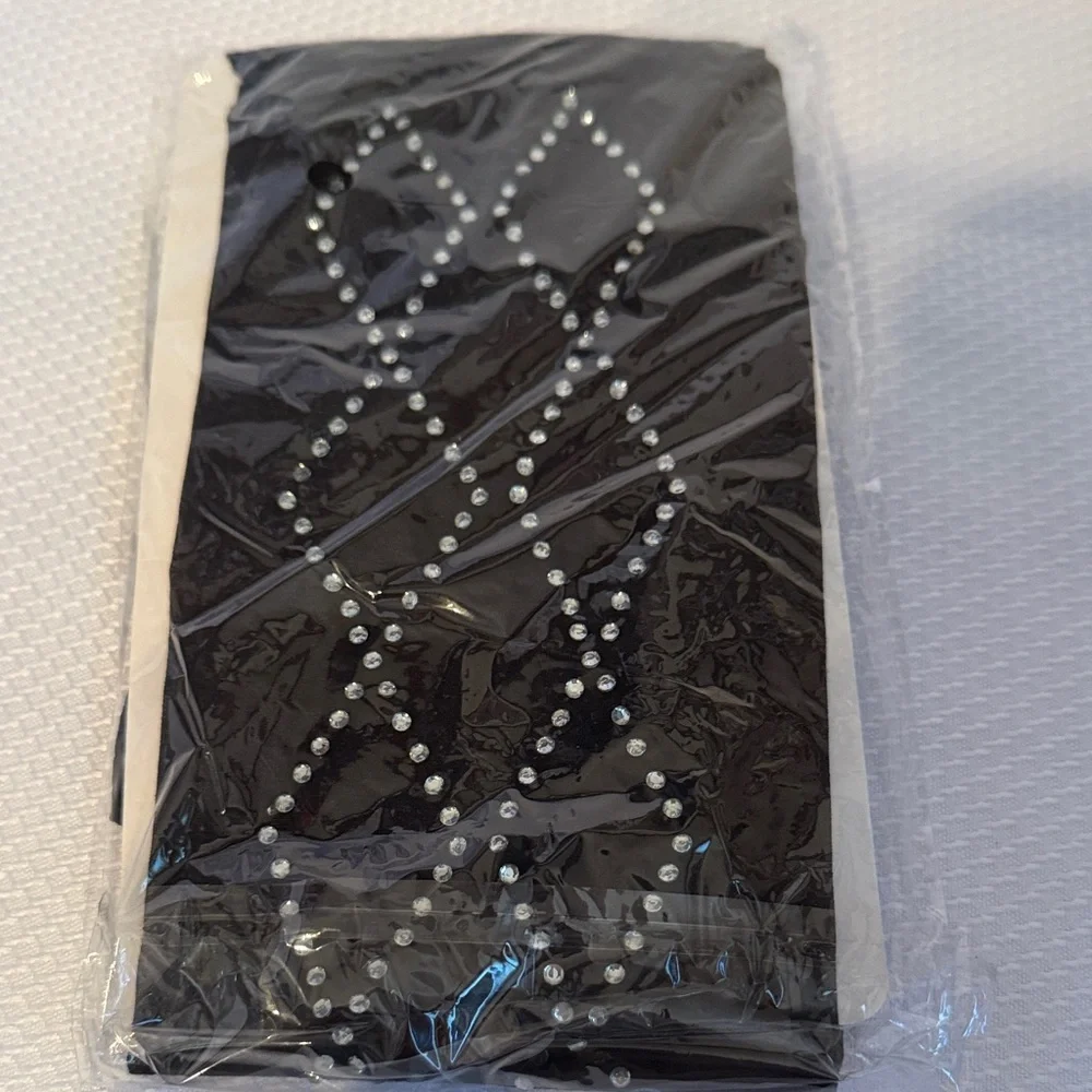 Unbranded Black Rhinestone‎ Diamond Pattern Tights Opaque Hosiery One Size NEW